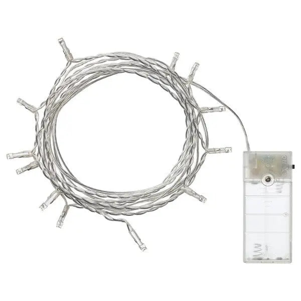 1 Set of 20 LED Plain Warm White Bulb Battery Powered String Lights Christmas Gift Home Wedding Party Bedroom Decoration Table Centrepiece Bonnyrigg Produce & Garden Supplies