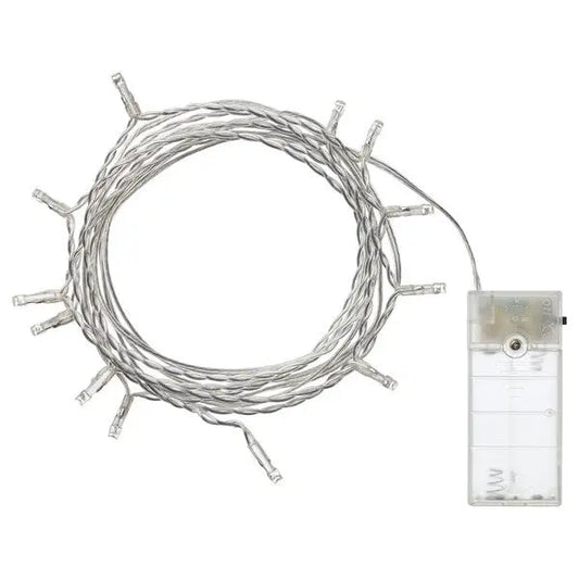 1 Set of 20 LED Plain Warm White Bulb Battery Powered String Lights Christmas Gift Home Wedding Party Bedroom Decoration Table Centrepiece Bonnyrigg Produce & Garden Supplies