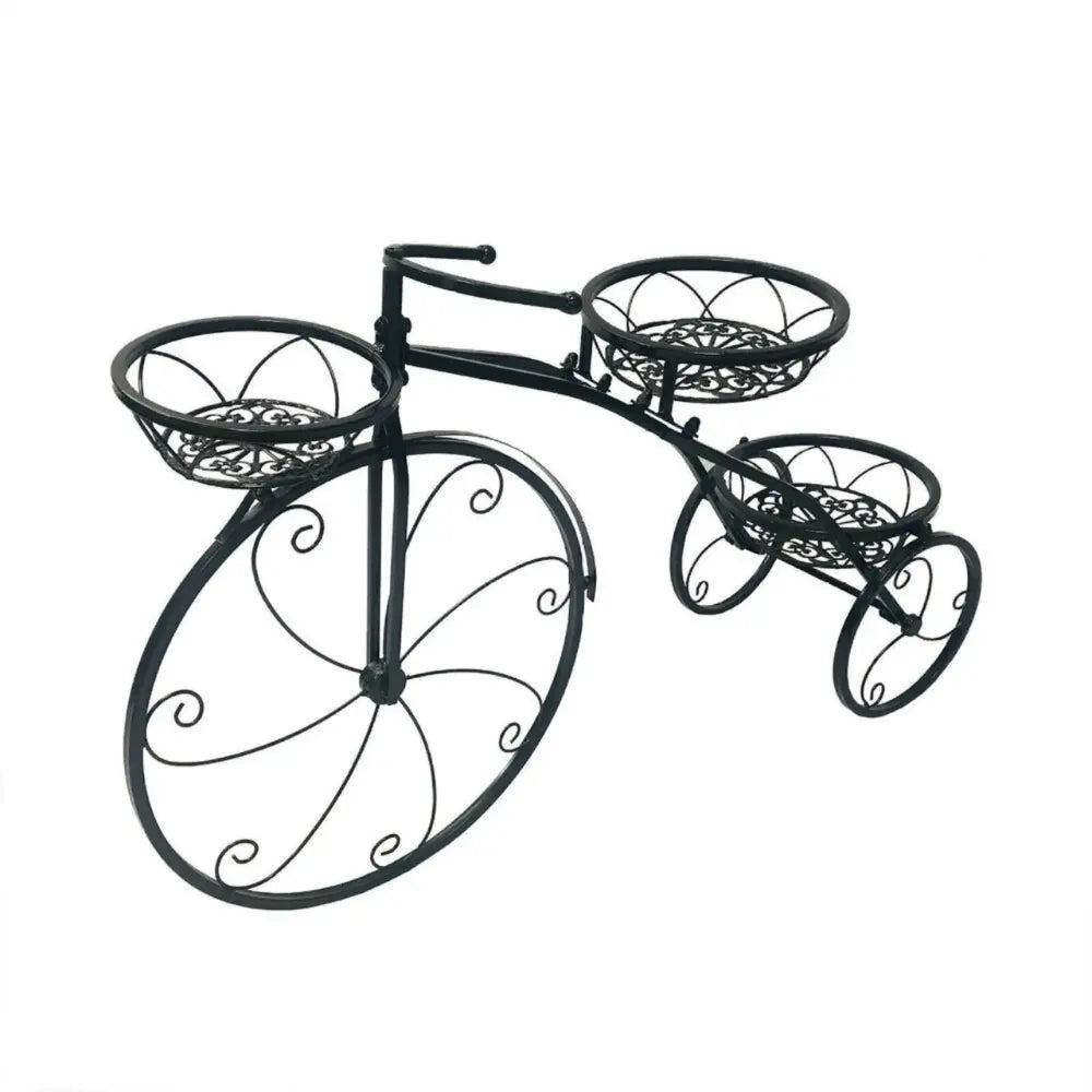 3-Tier Bicycle Plant Stand: Wrought Iron Tricycle Planter for Indoor and Outdoor