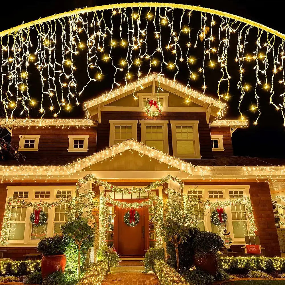5M 7.5M Solar Curtain String Lights for Festive Outdoor Decor