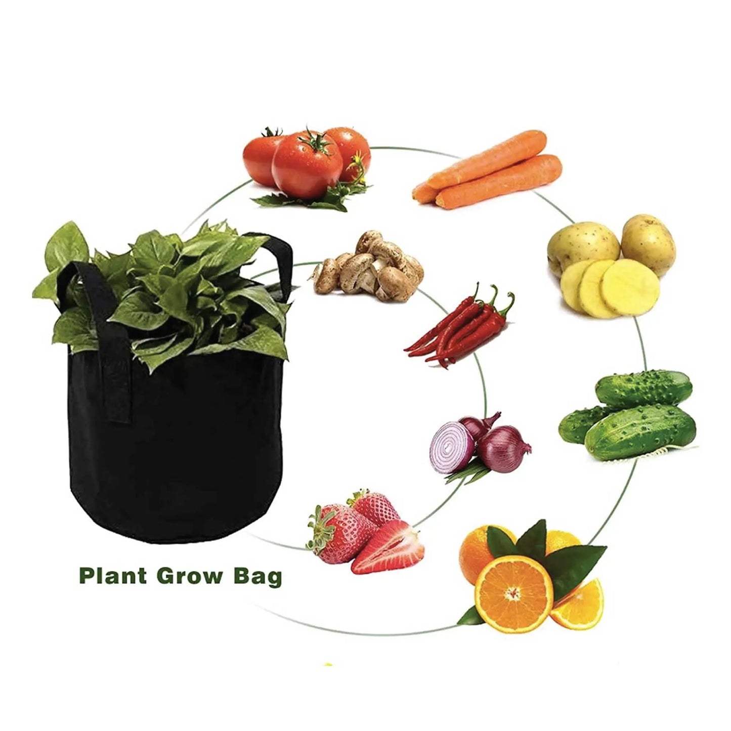 6 Pck 10 Gallon Fabric Flower Pots 38L Garden Planter Bags Black Felt Root Pouch Bonnyrigg Produce & Garden Supplies