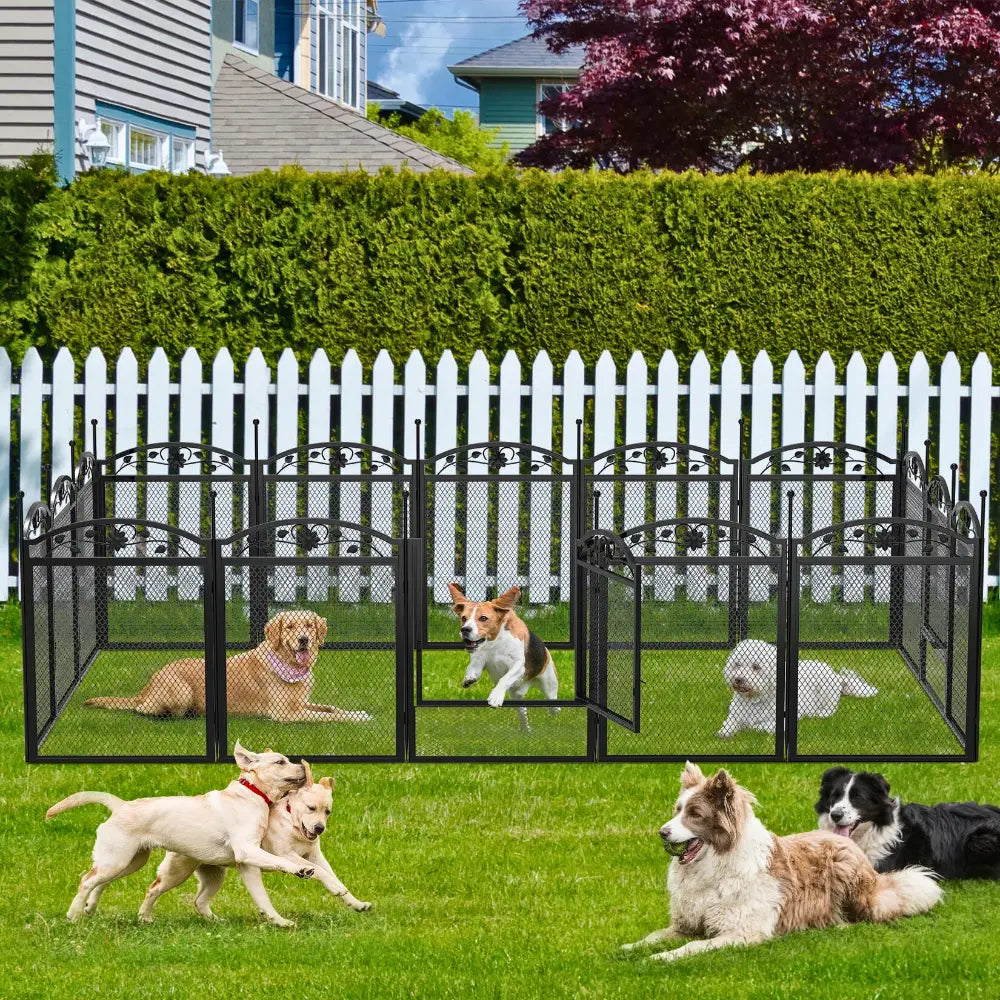8-Panel DIY Heavy Duty Dog Playpen with Waterproof Pad