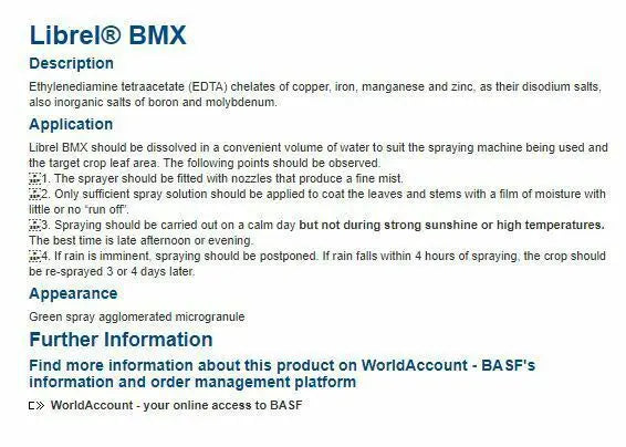 BASF Librel BMX 1kg | Multi-Micronutrient EDTA Chelate for Plant Health