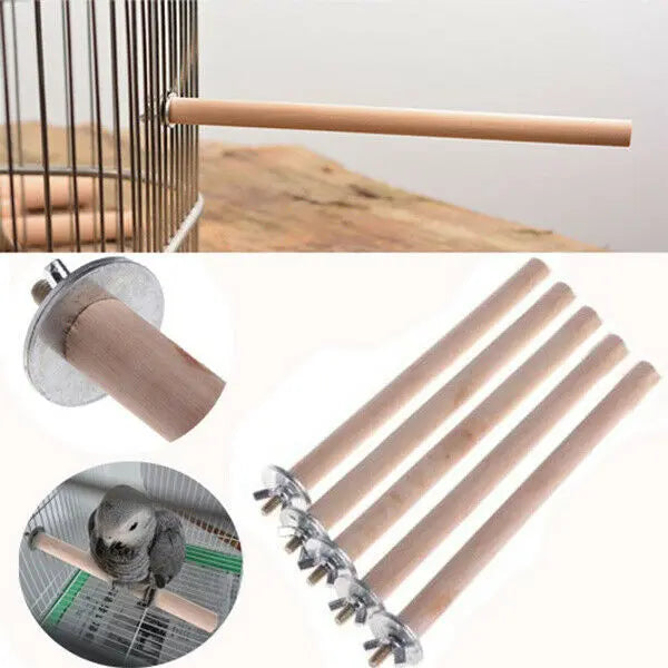 Natural Wooden Cage Perch Sticks for Small Birds (2 Pack)