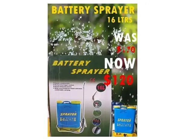 Battery Operated Sprayer 16L – Electric Back-Mounted Garden & Farm Sprayer with Adjustable Nozzles Unbranded