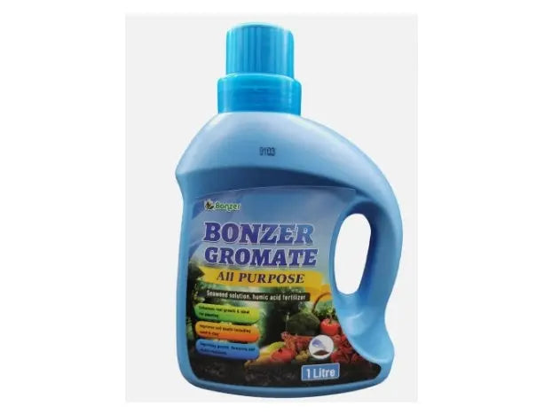 Bonzer Gromate Seaweed Liquid Fertilizer with Humic Acid – 20% Balanced NPK, Boosts Root Growth, All-Purpose for Plants 1L Bonnyrigg Produce & Garden Supplies