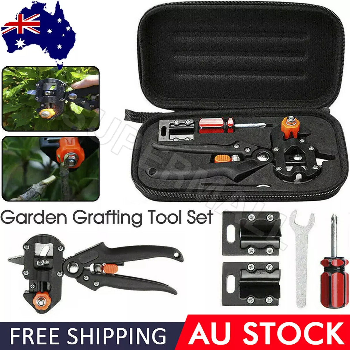Garden Grafting Tool Kit for Fruit Trees: Grafting Pruner, Blades and Carry Case in One Set