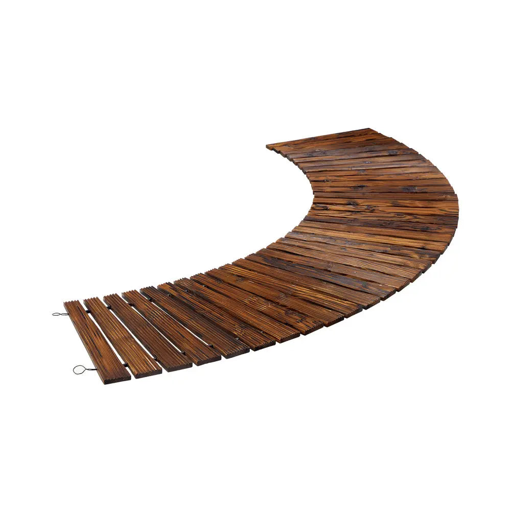 Garden Wooden Pathway Roll-Out 8ft | Curved Fir Walkway