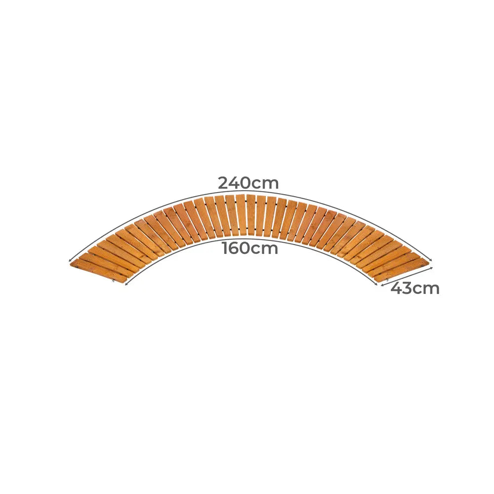 Garden Wooden Pathway Roll-Out Curved 8ft Natural