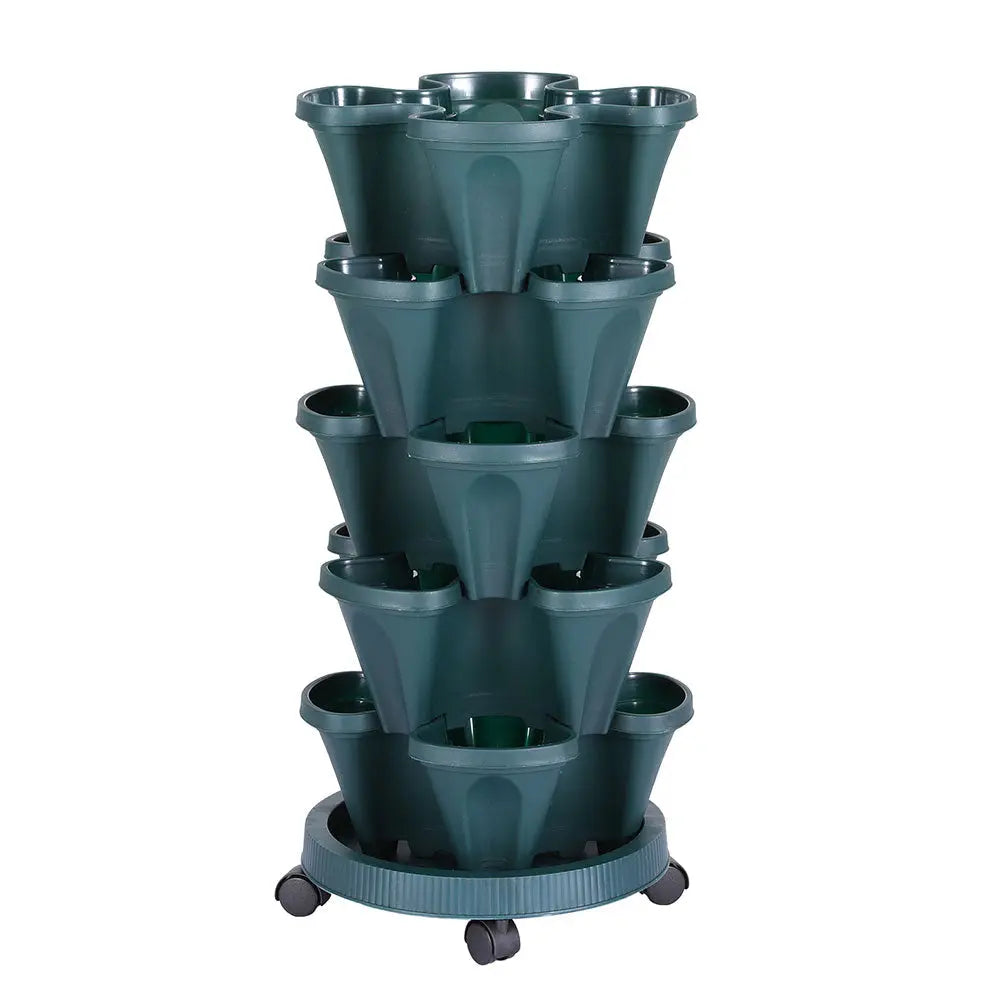 Green Fingers Garden Bed 5 Tier Vertical Garden Strawberry Stackable Planters Herbs Petunias Bonnyrigg Produce & Garden Supplies