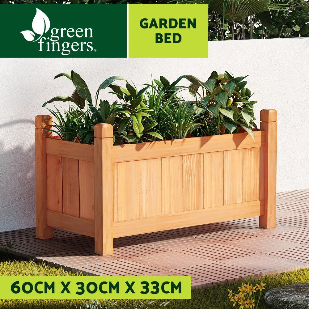 Green Fingers Garden Bed 60x30x33cm Wooden Planter Box Raised Container Growing Bonnyrigg Produce & Garden Supplies
