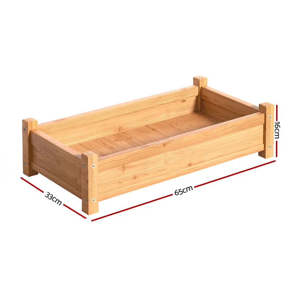 Green Fingers Garden Bed 65x33x16cm Wooden Planter Box Raised Container Growing Bonnyrigg Produce & Garden Supplies