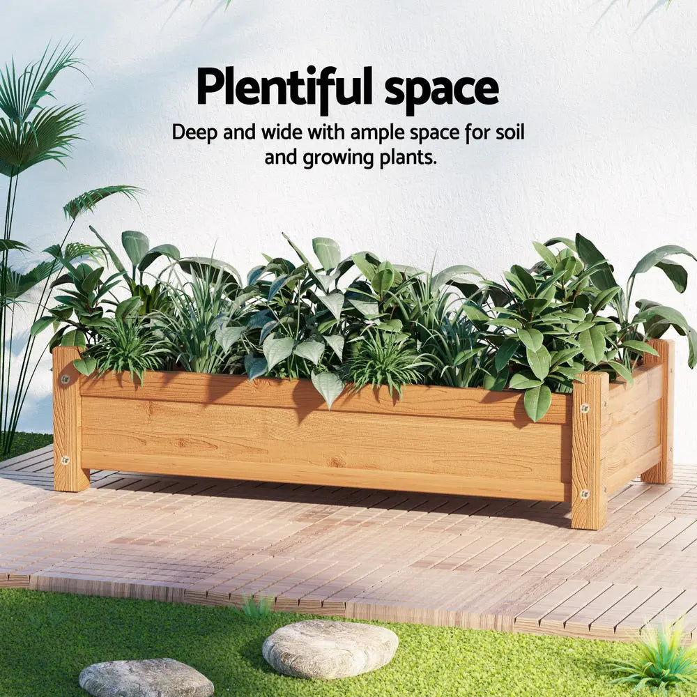 Green Fingers Garden Bed 65x33x16cm Wooden Planter Box Raised Container Growing Bonnyrigg Produce & Garden Supplies