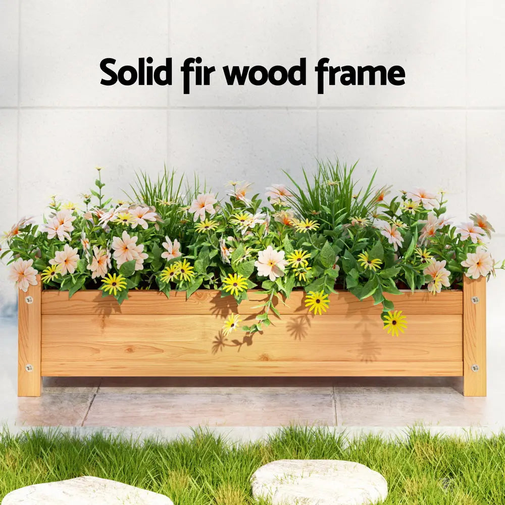 Green Fingers Garden Bed 65x33x16cm Wooden Planter Box Raised Container Growing Bonnyrigg Produce & Garden Supplies