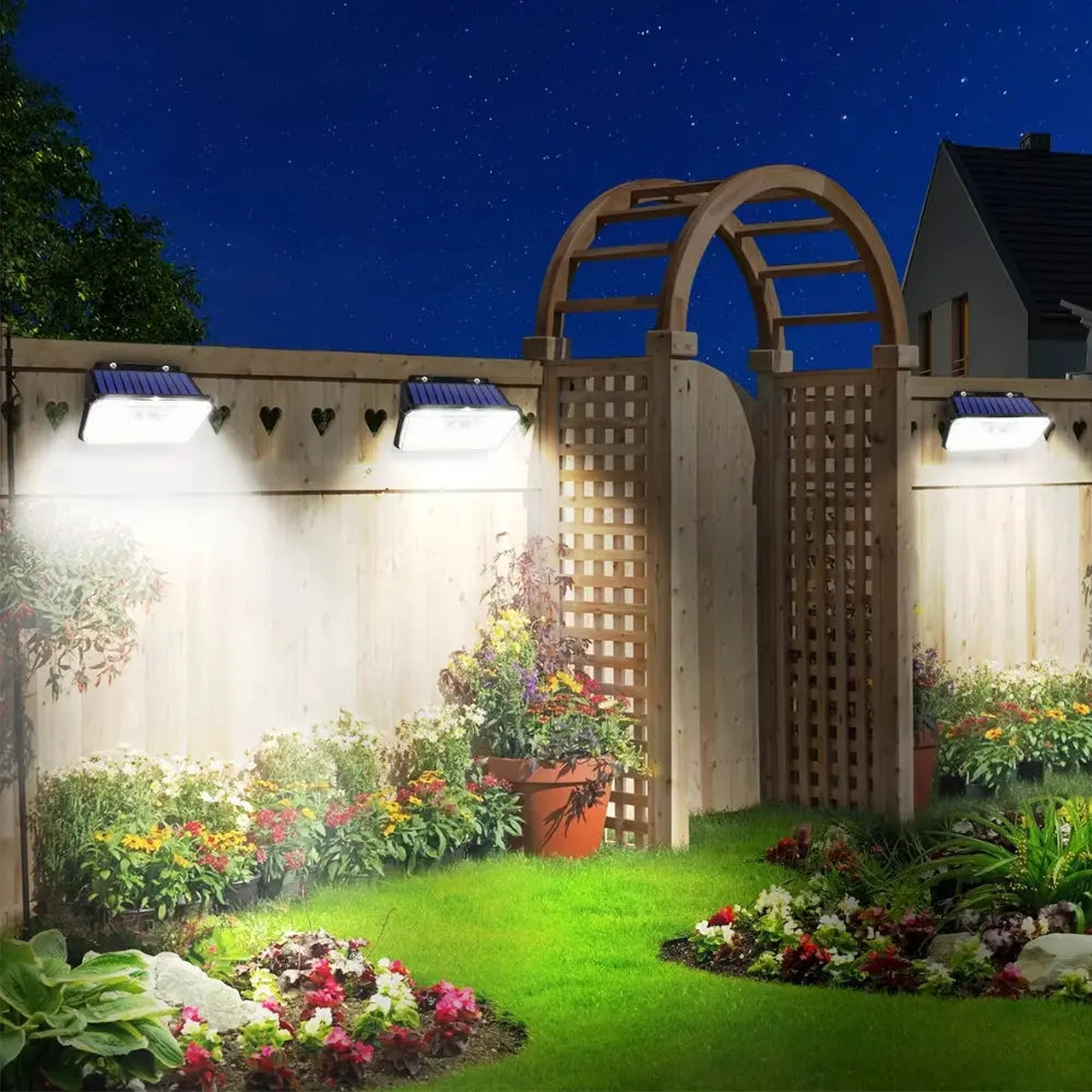 IP65 Waterproof Solar Outdoor Garden Lights Super Bright 148 LEDs