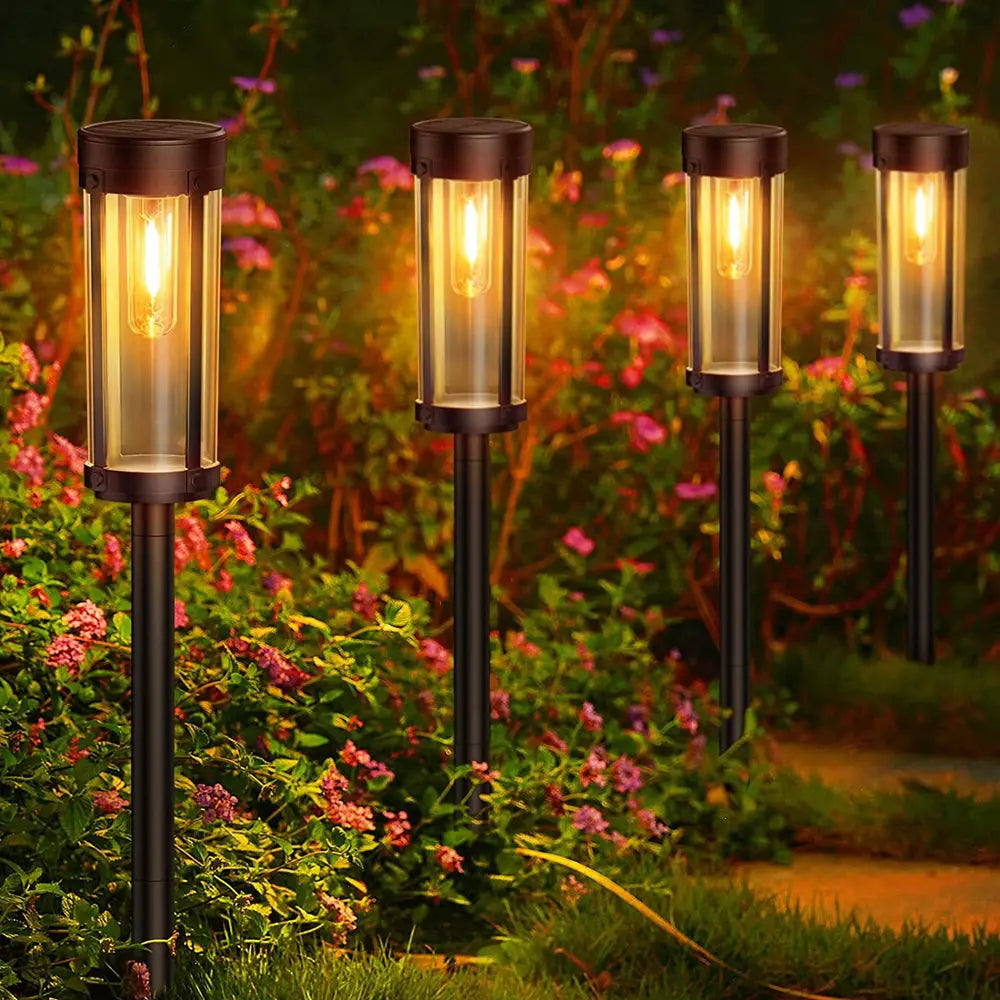 LUMIRO 4 Pack Solar Powered Outdoor Garden Decorative Lights