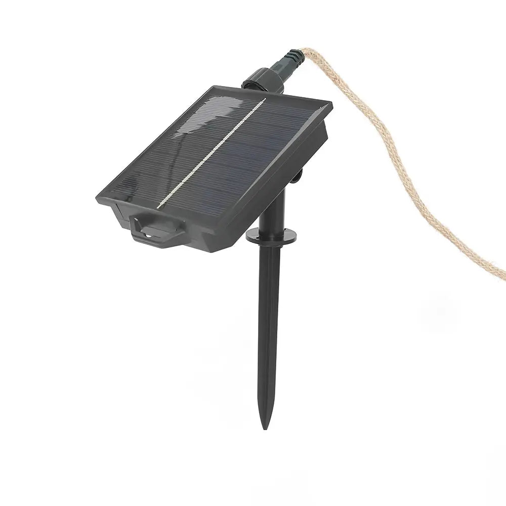 LUMIRO Solar Outdoor String Lights Vintage Rope Hemp Solar Patio Lights