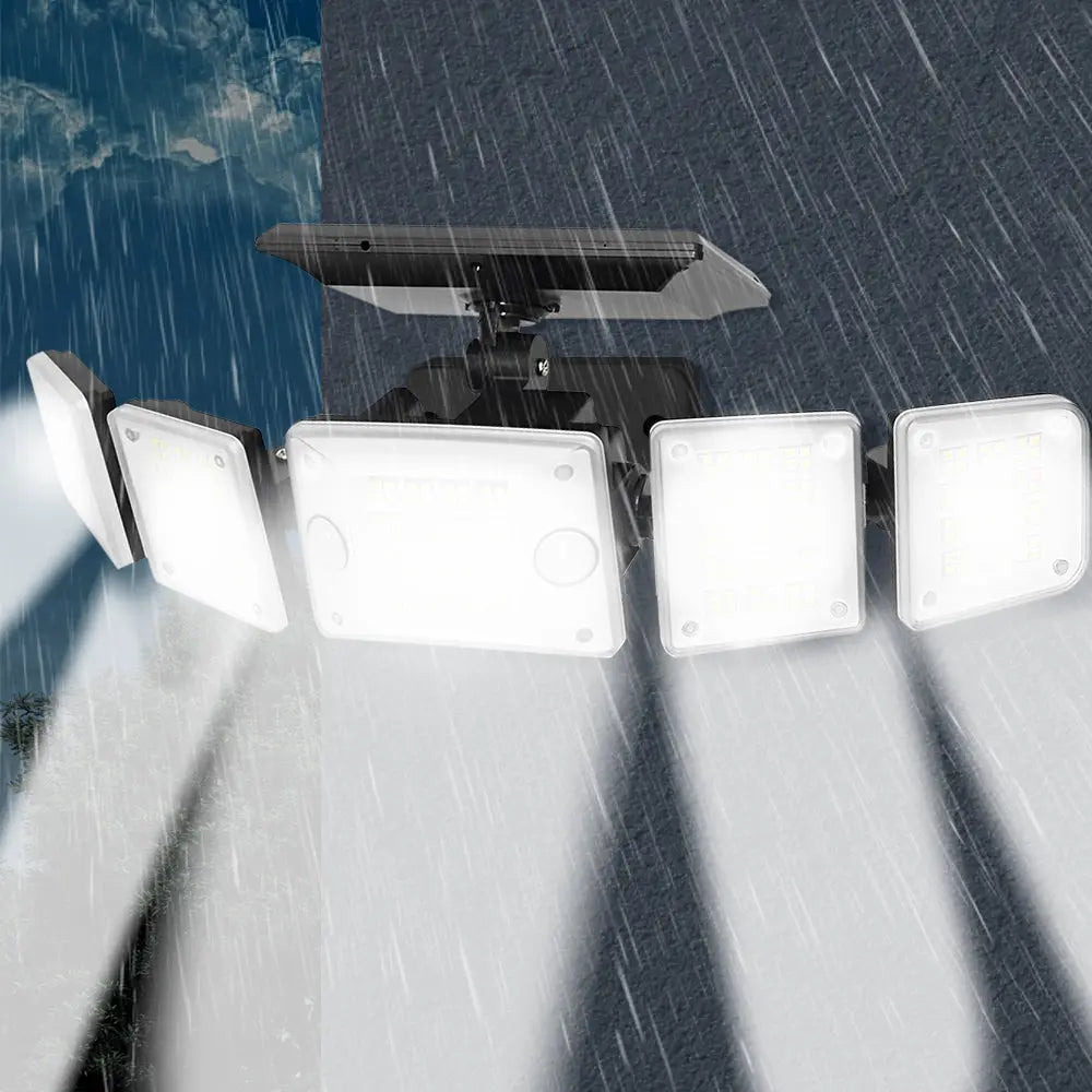 LUMIRO Solar Security Light with Adjustable Head and Motion Sensor - Waterproof Outdoor Wall Light