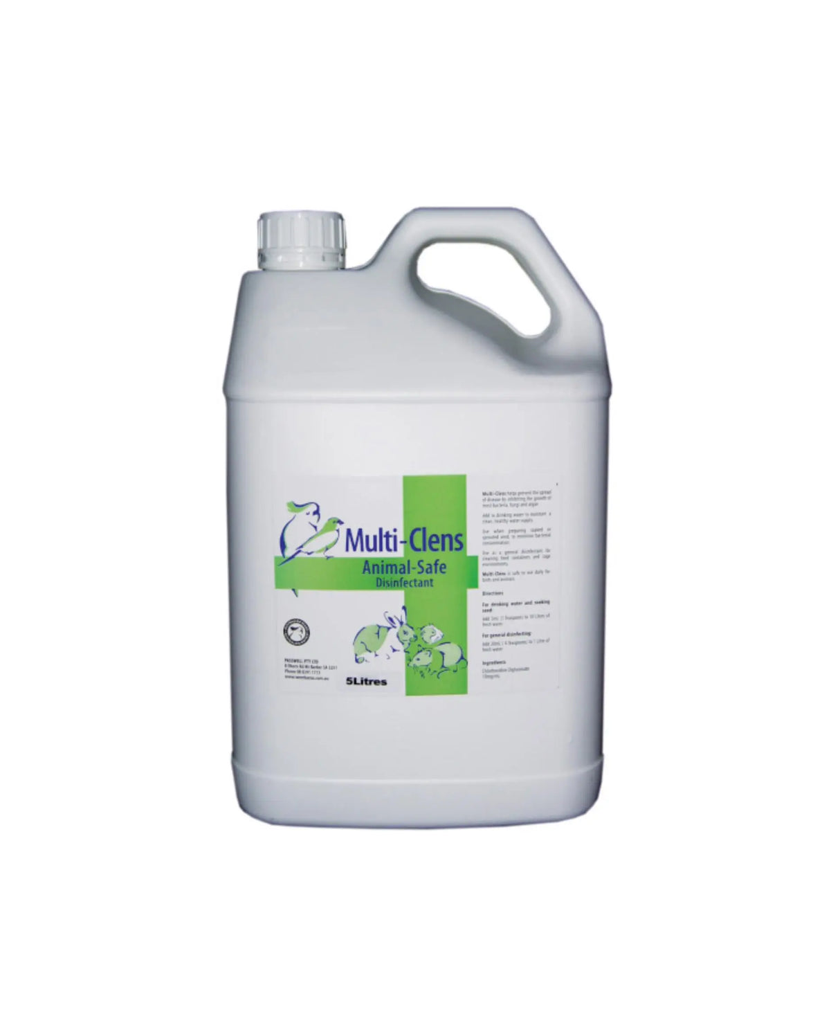 Passwell Multi-Clens 1% 5L: Animal-Safe Water Disinfectant for Birds & Small Animals