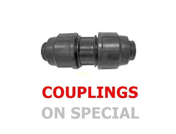 Poly Compression Coupling-designed for connecting two polyethylene (PE) pipes Bonnyrigg Produce & Garden Supplies