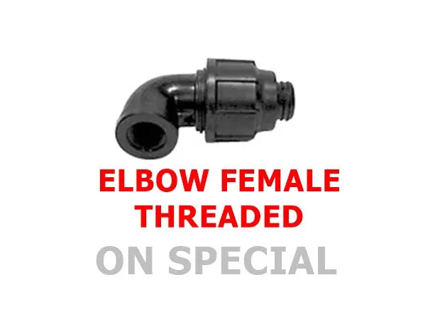 Poly Compression Elbow Female Threaded – High-Pressure Fitting (½" to 2") Bonnyrigg Produce & Garden Supplies
