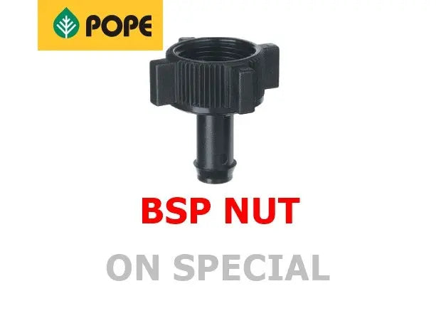 Pope BSP Nut is a high-quality irrigation fitting Bonnyrigg Produce & Garden Supplies