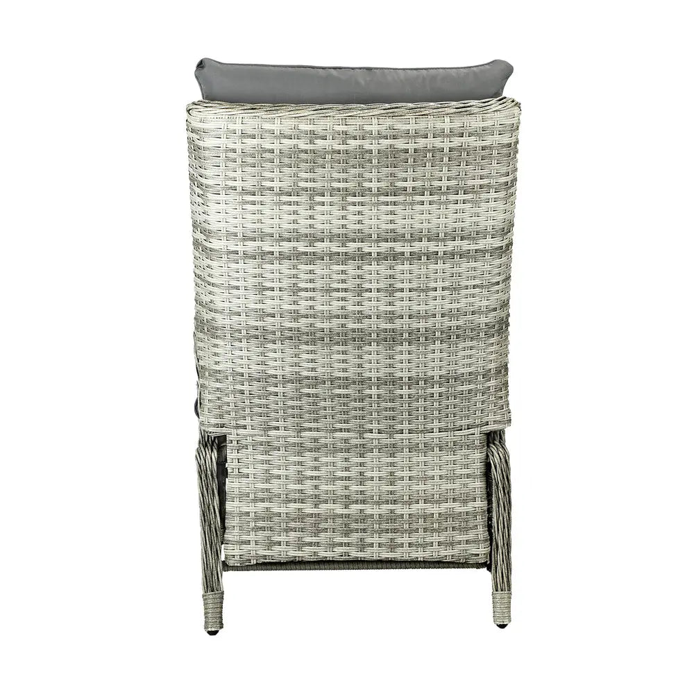 Recliner Chair with Adjustable Footrest Grey
