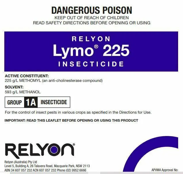 Relyon Lymo 225 Insecticide 20L: Methomyl Crop Insecticide for Broad-Spectrum Pest Control 