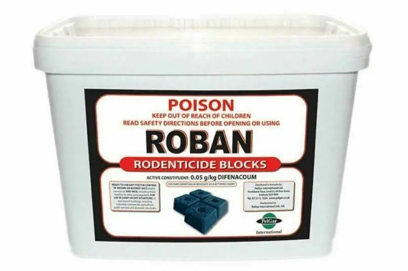 Roban Rodenticide Blocks 1kg – Difenacoum Rat Poison, Safer Around Pets