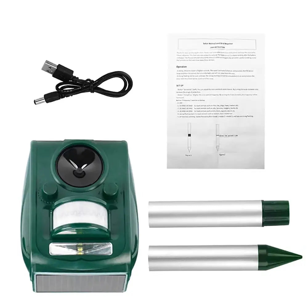 Solar Ultrasonic Pest Repellent PIR Sensor 6-8M Adjustable