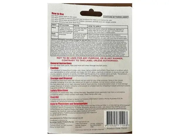 Time’s UP Rat & Mouse Killer 125g (5x25g) – Fast-Acting Rodent Bait Packs Time's UP