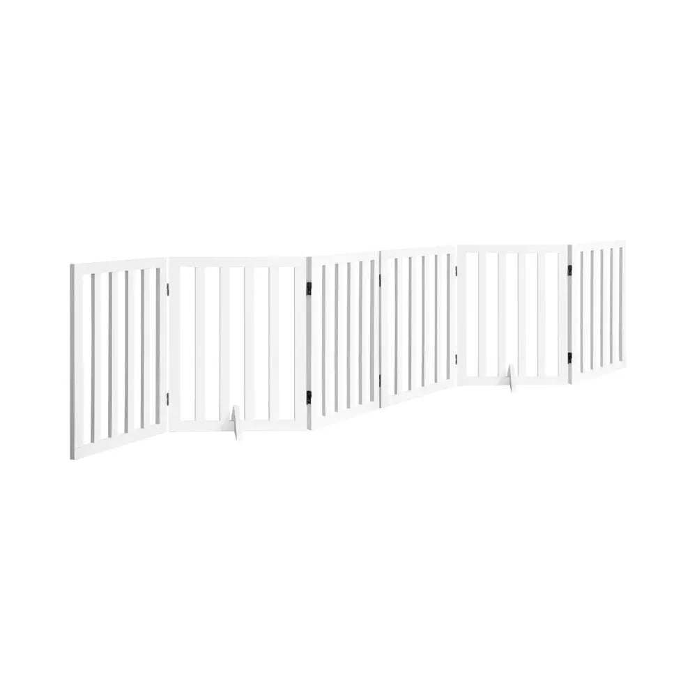 Wooden Pet Gate Dog Fence with 6 Panels