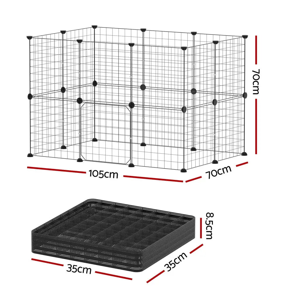 i.Pet Pet Dog Playpen Enclosure Cage 20 Panel Puppy Fence Play Pen Foldable Metal Bonnyrigg Produce & Garden Supplies