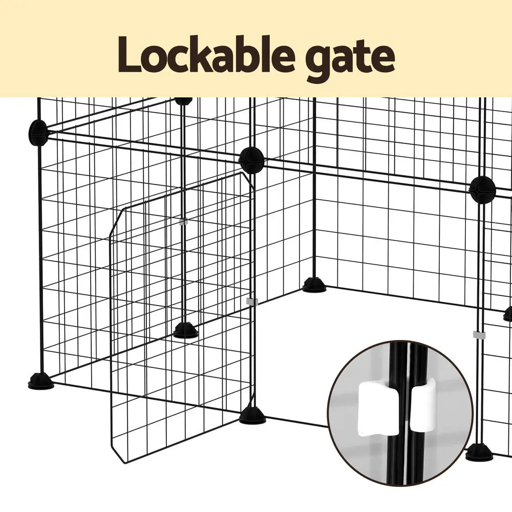 i.Pet Pet Dog Playpen Enclosure Cage 20 Panel Puppy Fence Play Pen Foldable Metal Bonnyrigg Produce & Garden Supplies