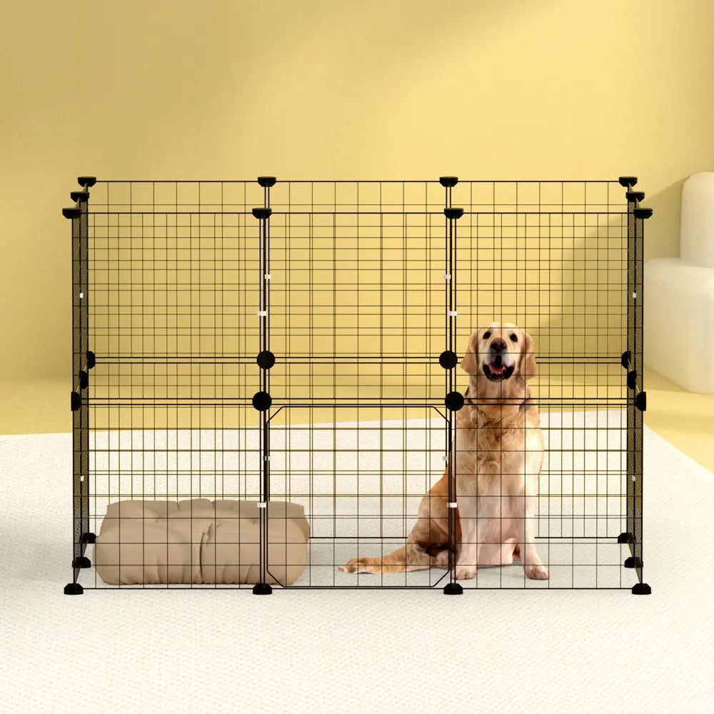 i.Pet Pet Dog Playpen Enclosure Cage 20 Panel Puppy Fence Play Pen Foldable Metal Bonnyrigg Produce & Garden Supplies