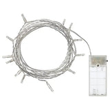 1 Set of 20 LED Plain Warm White Bulb Battery Powered String Lights Christmas Gift Home Wedding Party Bedroom Decoration Table Centrepiece Bonnyrigg Produce & Garden Supplies