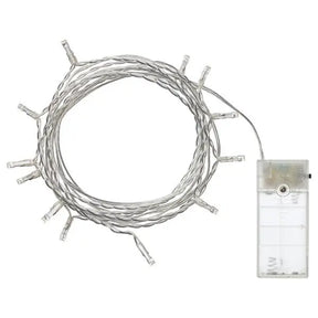 1 Set of 20 LED Plain Warm White Bulb Battery Powered String Lights Christmas Gift Home Wedding Party Bedroom Decoration Table Centrepiece Bonnyrigg Produce & Garden Supplies
