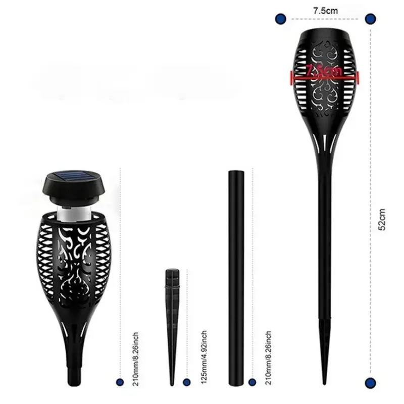12LED Solar Flame Torch Light
