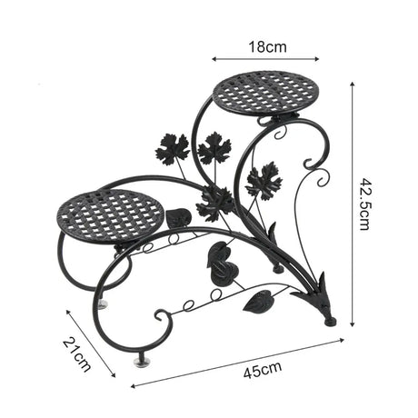 2 PCS Heart-shape Metal Plant Stand Flower Pot