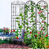 2 Pack Garden Trellis Patio Metal Wire Lattices Grid Panels for Climbing Plants