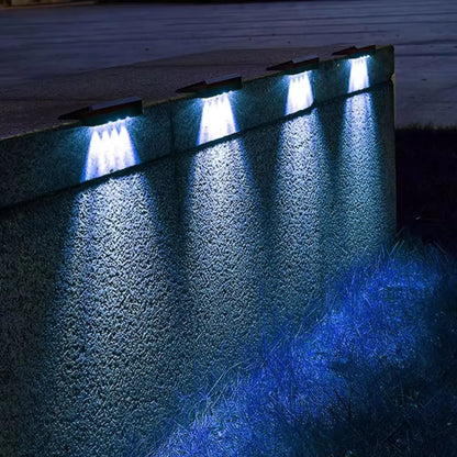 2 Pack Solar Wall Lights LED Solar Fence Outdoor Waterproof Lights