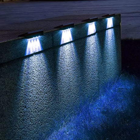 2 Pack Solar Wall Lights LED Solar Fence Outdoor Waterproof Lights