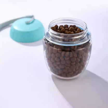 2 in 1 Dog Water Bottle with Food Container and Leak Proof Travel Dispenser