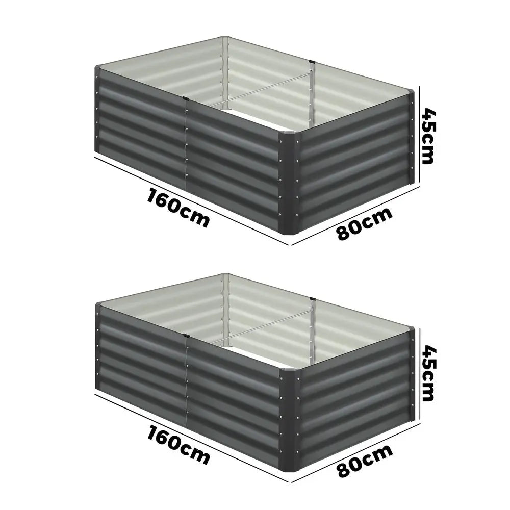 2 pcs Galvanized Steel Garden Bed