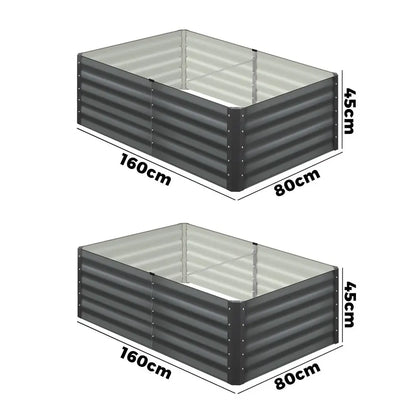 2 pcs Galvanized Steel Garden Bed