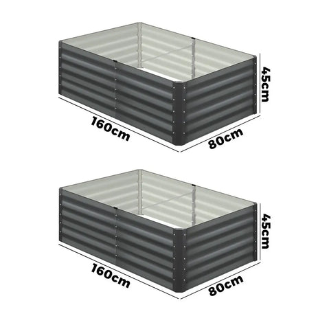 2 pcs Galvanized Steel Garden Bed