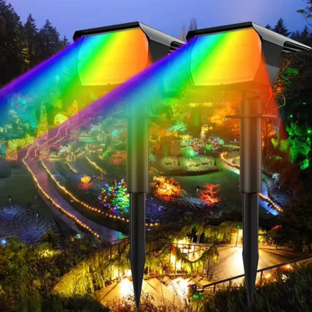 20LED Colorful Solar Landscape Spotlights Wireless Waterproof