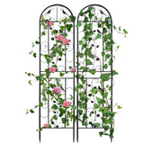 2PCS Metal Garden Trellis Fence Anti-Rust Climbing Plant Flower Panels