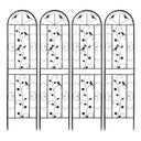 2PCS Metal Garden Trellis Fence Anti-Rust Climbing Plant Flower Panels
