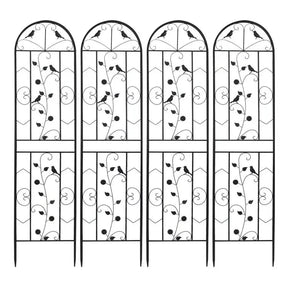 2PCS Metal Garden Trellis Fence Anti-Rust Climbing Plant Flower Panels